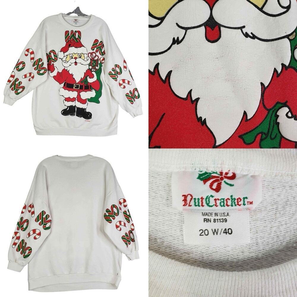 Vintage Nutcracker Sweatshirt Pullover Christmas Santa Claus Plus Size XL ? USA